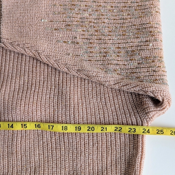 Blank Embellished Open Front Cardigan Cropped Sweater Batwing Sleeve Acorn - S/M - Picture 9 of 11